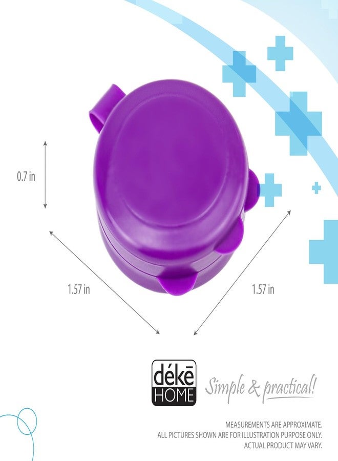 Deke Home - Pill Container Small, Round Pill Organizer, 3 Pack Single Pill Case for Medicine, Daily Mini Pill Box for Purse or Pocket, Light Storage for Travel, BPA Free (3 Colors) - Image 2